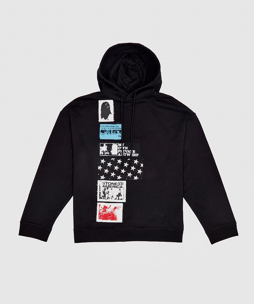 RAF SIMONS REGULAR PATCH HOODY | Black | SEVENSTORE