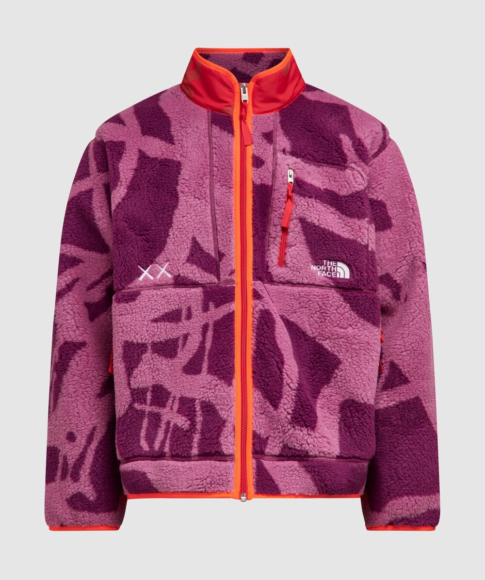 purple fuzzy north face jacket