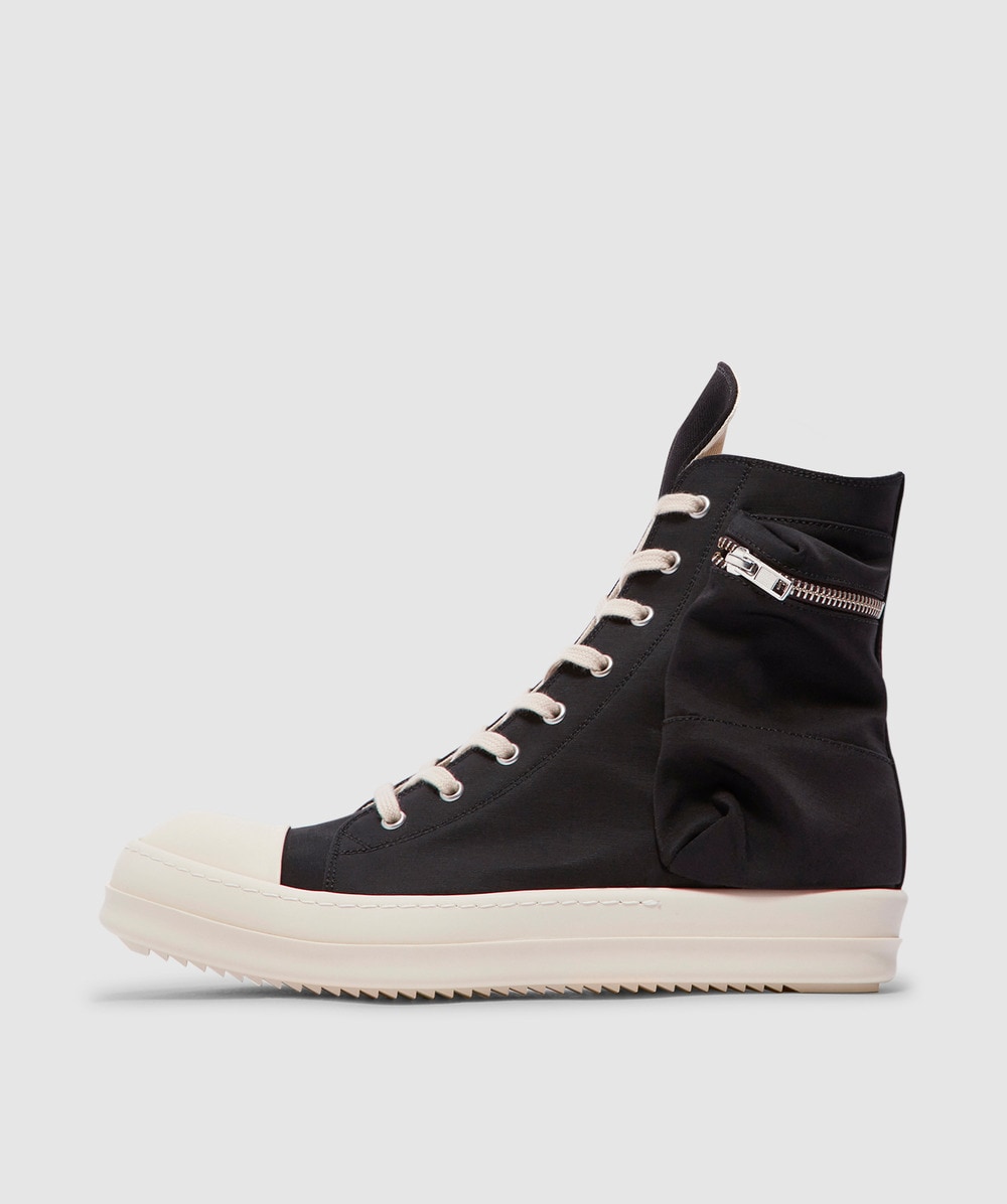 Rick Owens Cargo hi top sneaker | BLACK/MILK/MILK | SEVENSTORE