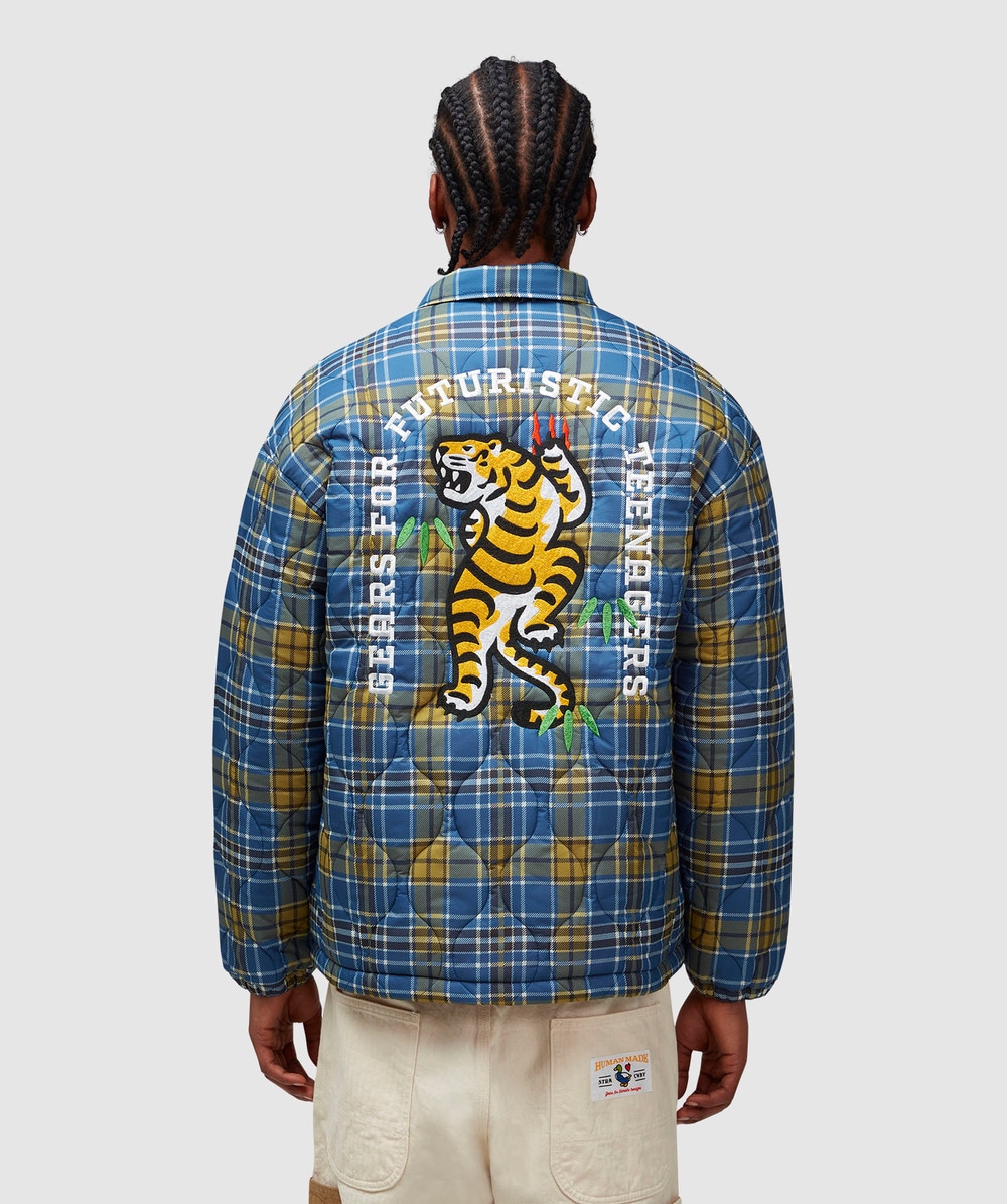 Human Made Quilted check tiger coach jacket | BLUE | SEVENSTORE