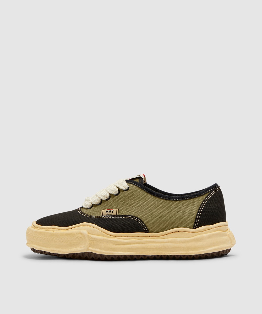 Maison Mihara Yasuhiro Baker low canvas sneaker | BLK/GRN | SEVENSTORE