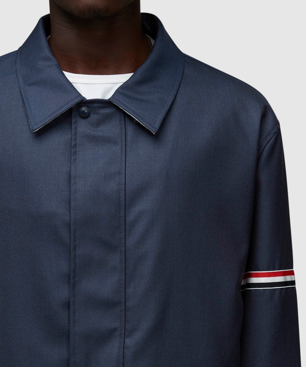 Thom Browne Relaxed zip front armband jacket | DEEP BLUE | SEVENSTORE