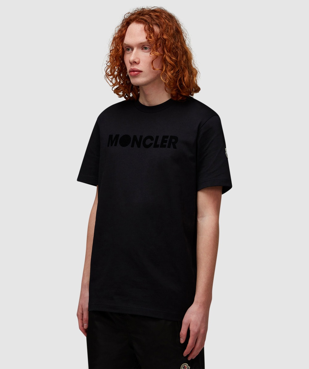 Moncler Tennisball logo t shirt BLACK SEVENSTORE