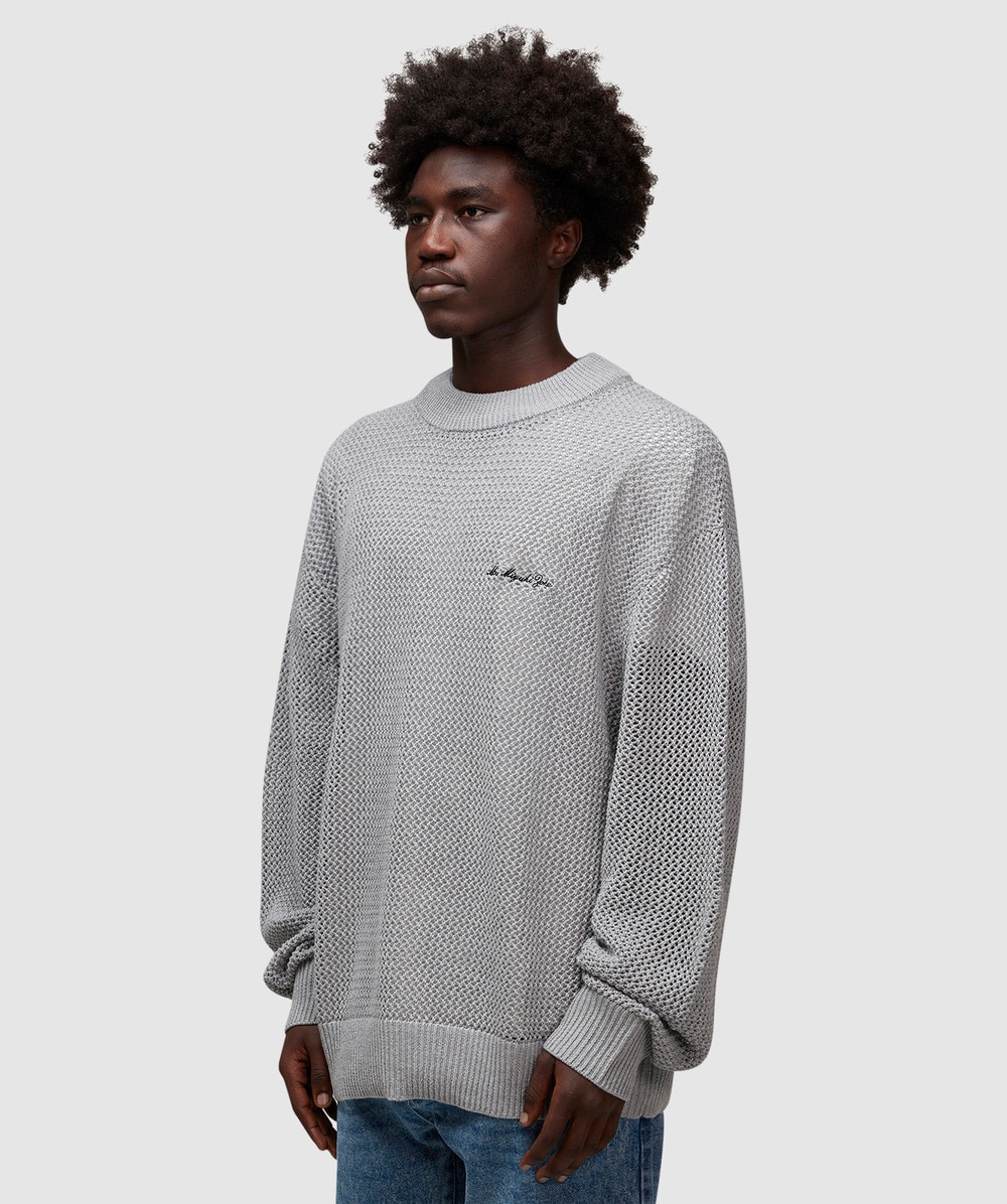 MKI Miyuki Zoku Loose gauge knit sweatshirt | GREY | SEVENSTORE