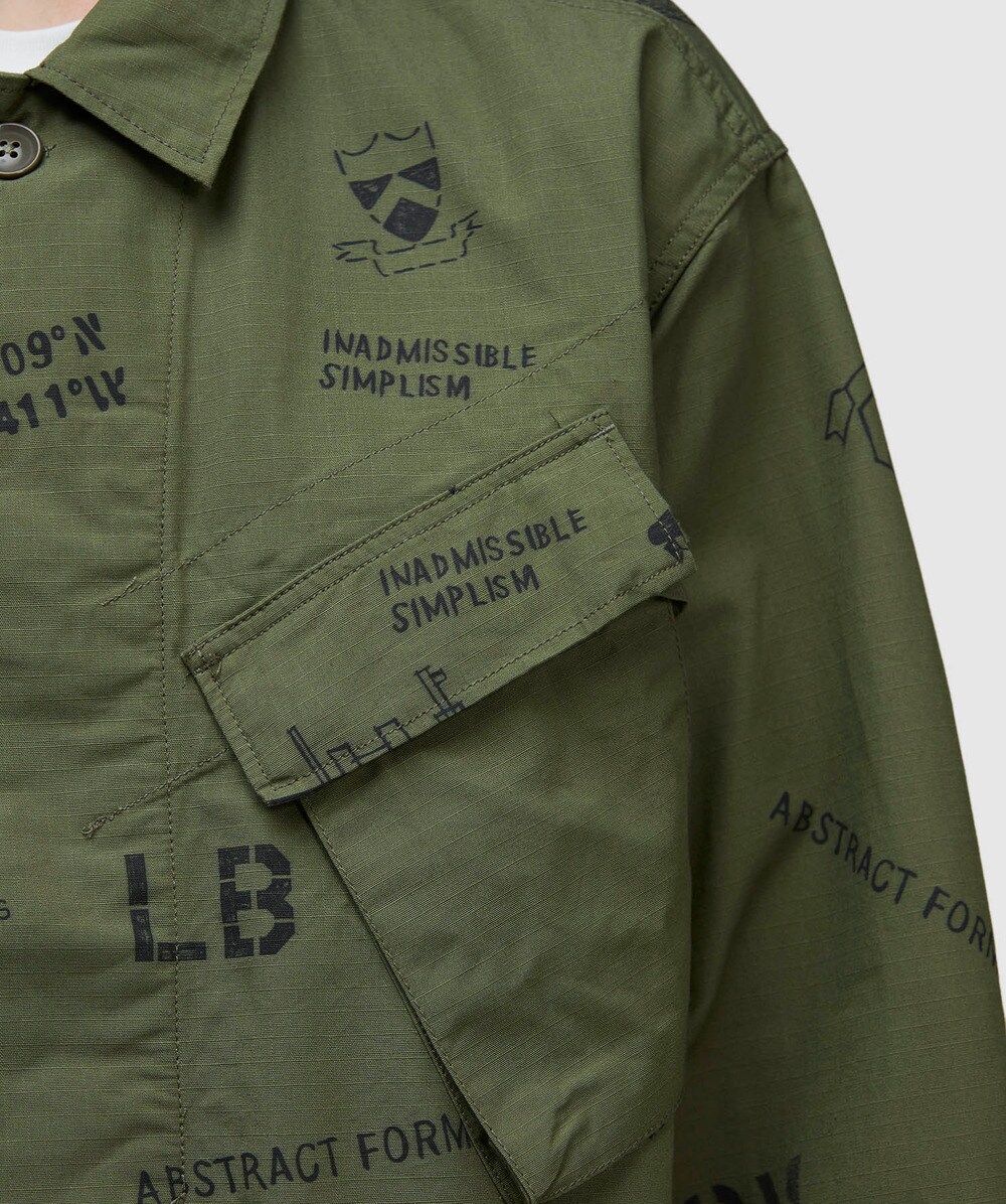 Engineered Garments BDU jacket | OLIVE GRAFFITI PRINT | SEVENSTORE