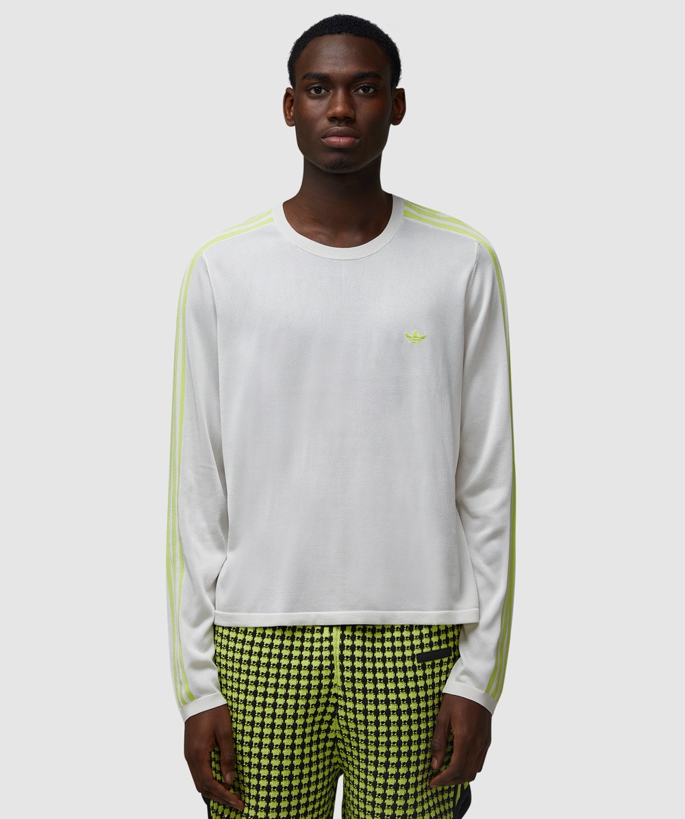 adidas Originals by Wales Bonner Long sleeve t shirt CHALK WHITE SEMI FROZEN YELLOW SEVENSTORE