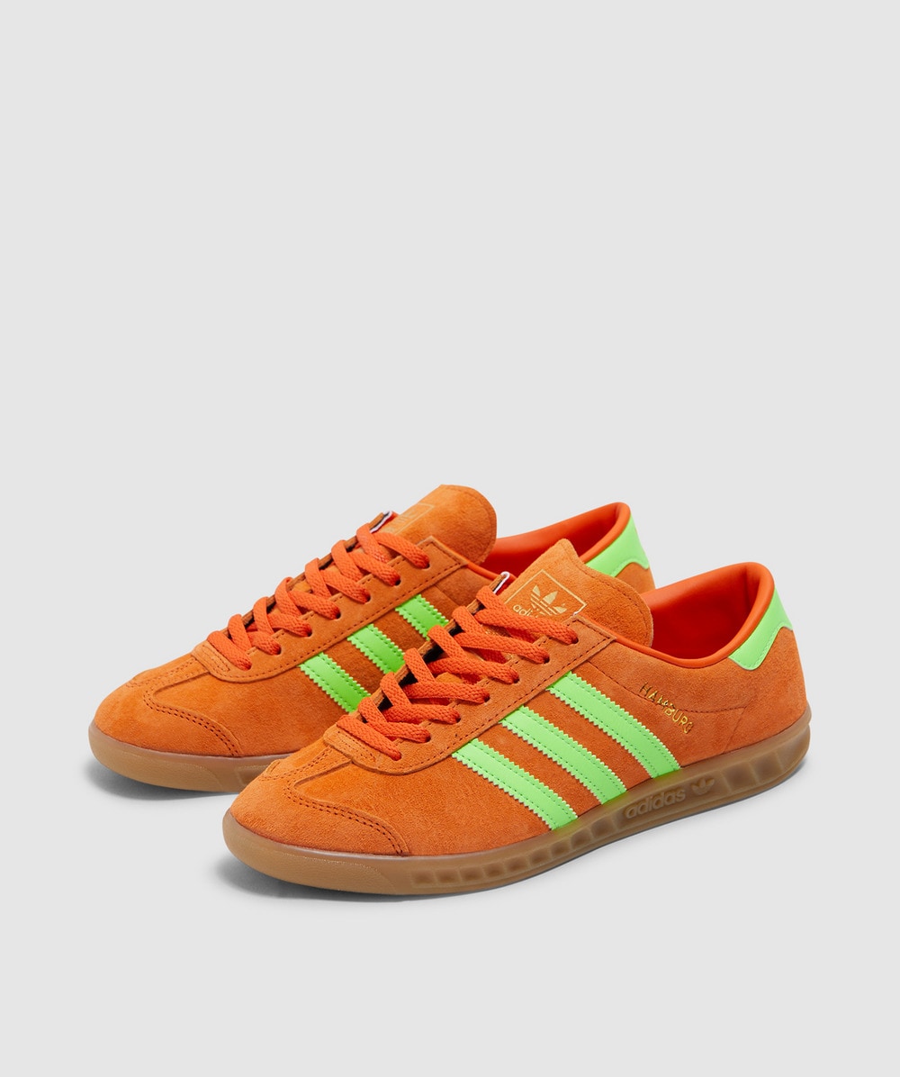 adidas Hamburg sneaker ORANGE SOLAR GREEN GUM 3 SEVENSTORE