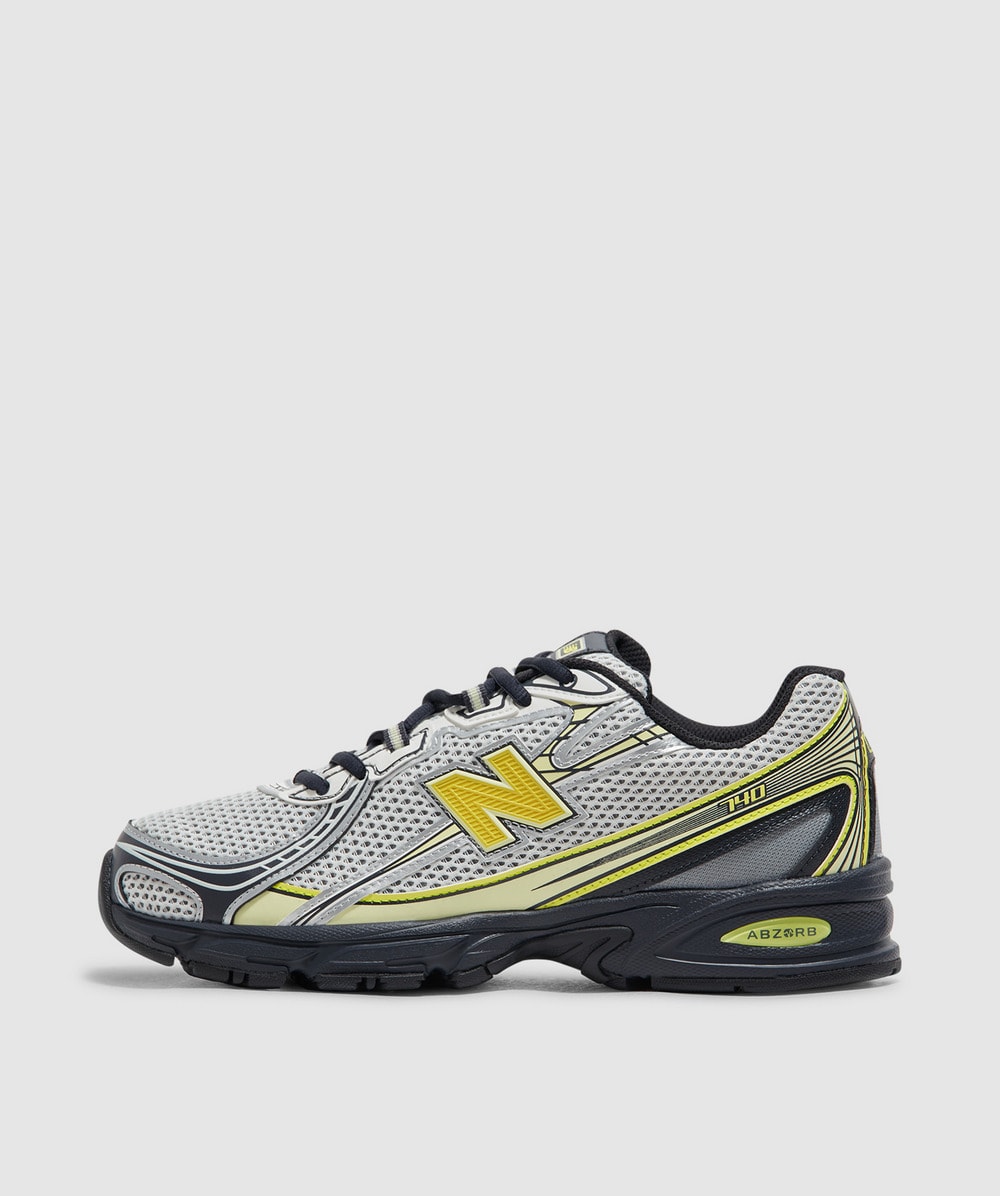 Shop New Balance 740 Sneaker In White/black/yellow