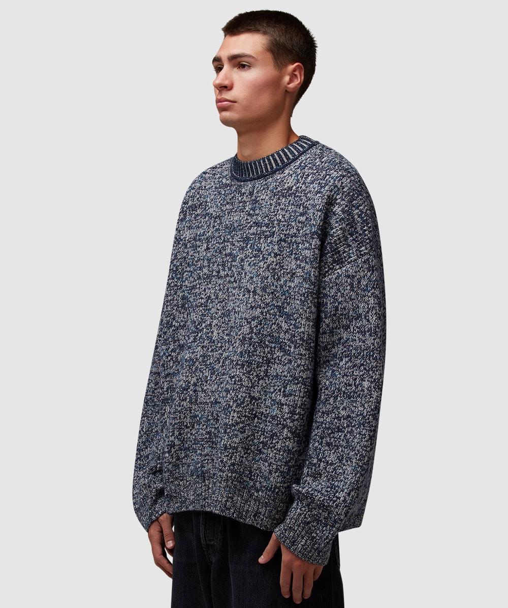 Acne Studios Kwisted as heart knit sweater BLACKBIRD BLUE MULTI SEVENSTORE