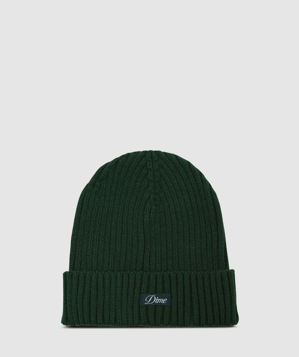 Dime Cursive Fold Beanie In Green