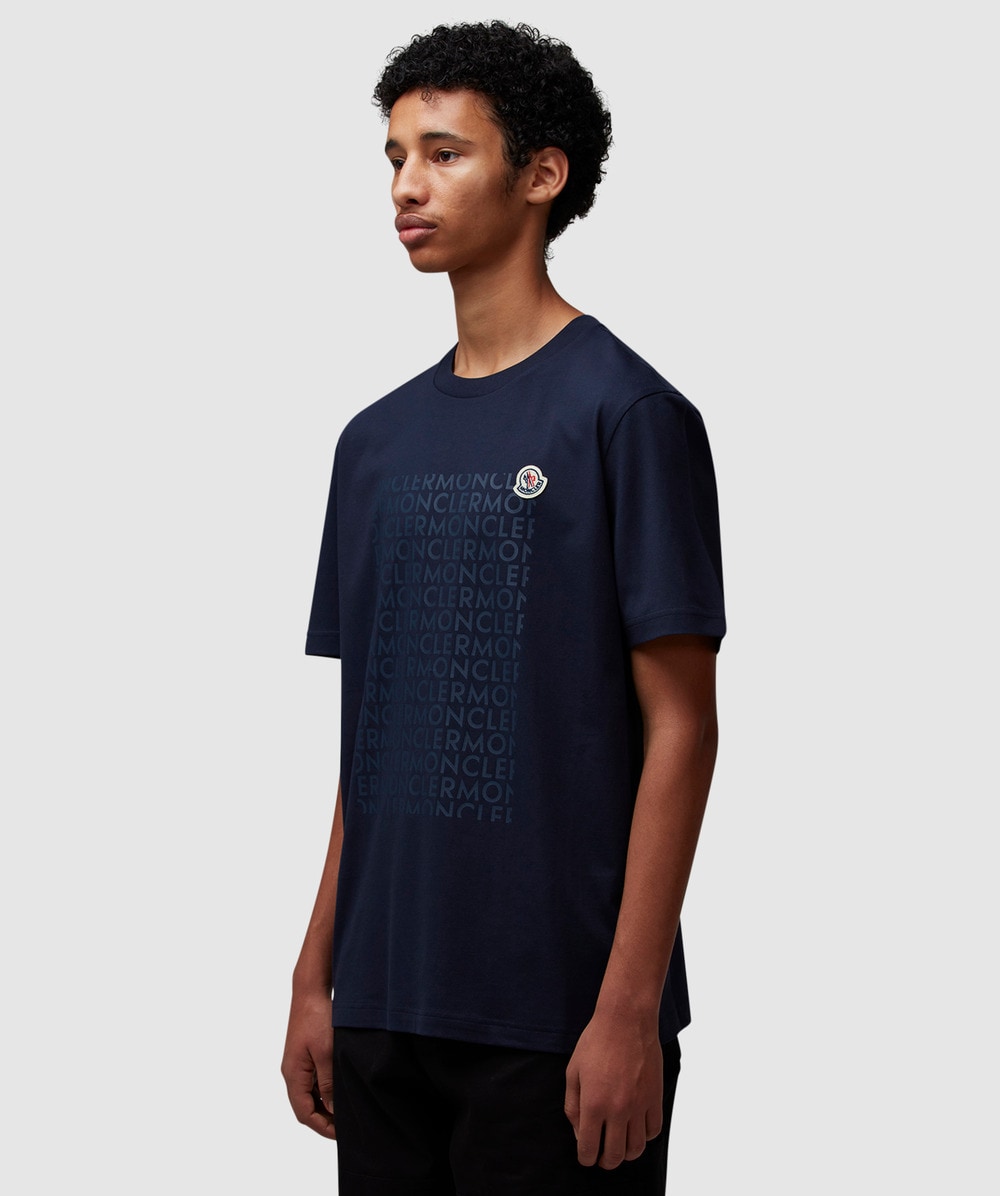 Sold Moncler Navy Logo Webbing Jersey T-Shirt