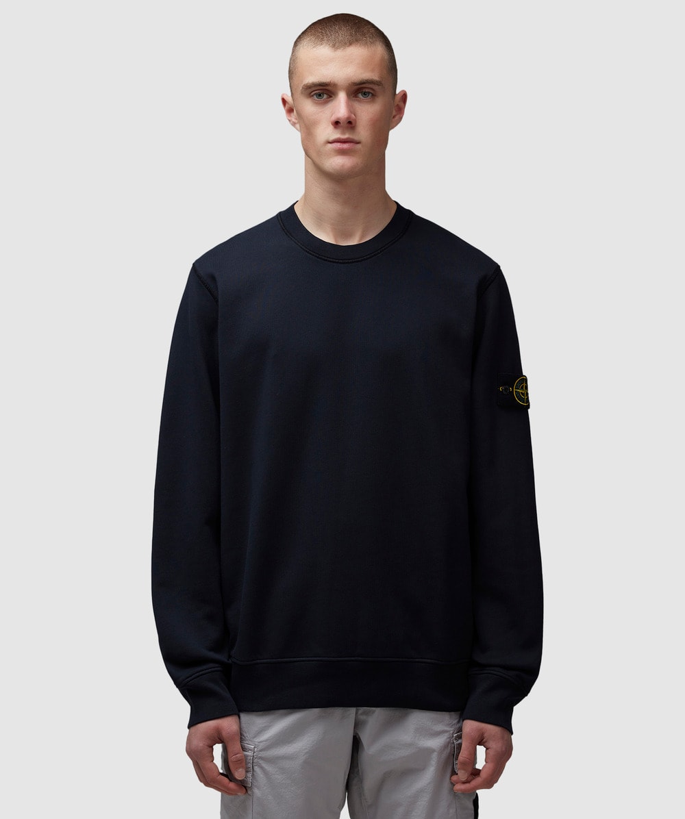 Stone Island Organic cotton fleece sweatshirt NAVY BLUE SEVENSTORE