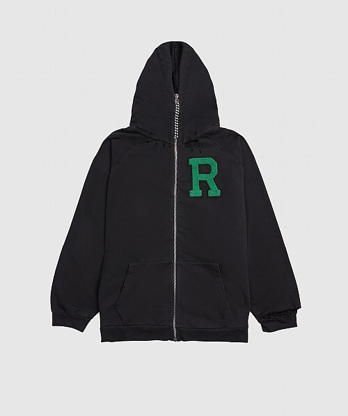 raf simons zip up hoodie