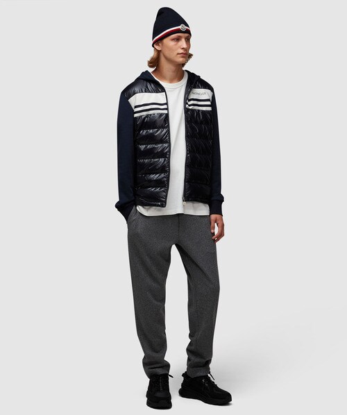 Moncler Zip hooded padded cardigan | NAVY | SEVENSTORE