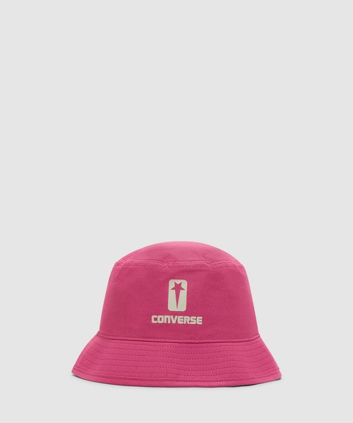 Rick Owens Logo-print Canvas Bucket Hat In Hot Pink