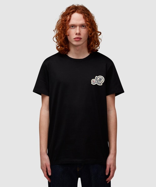 Moncler Double Badge T-shirt In Black