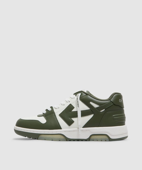 Off White CO Virgil Abloh Out of office leather sneaker OLIVE WHITE SEVENSTORE